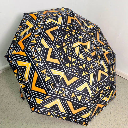 African Kent Printed Umbrella Three fold Windproof Umbrella Travel Daily