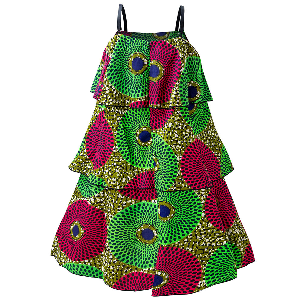 African Ankara Sleeveless Women Plus Size Dress