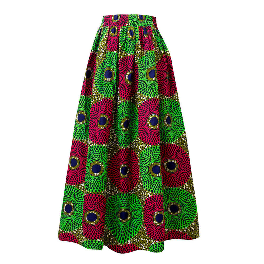 African Ankara Print Women Maxi Skirt