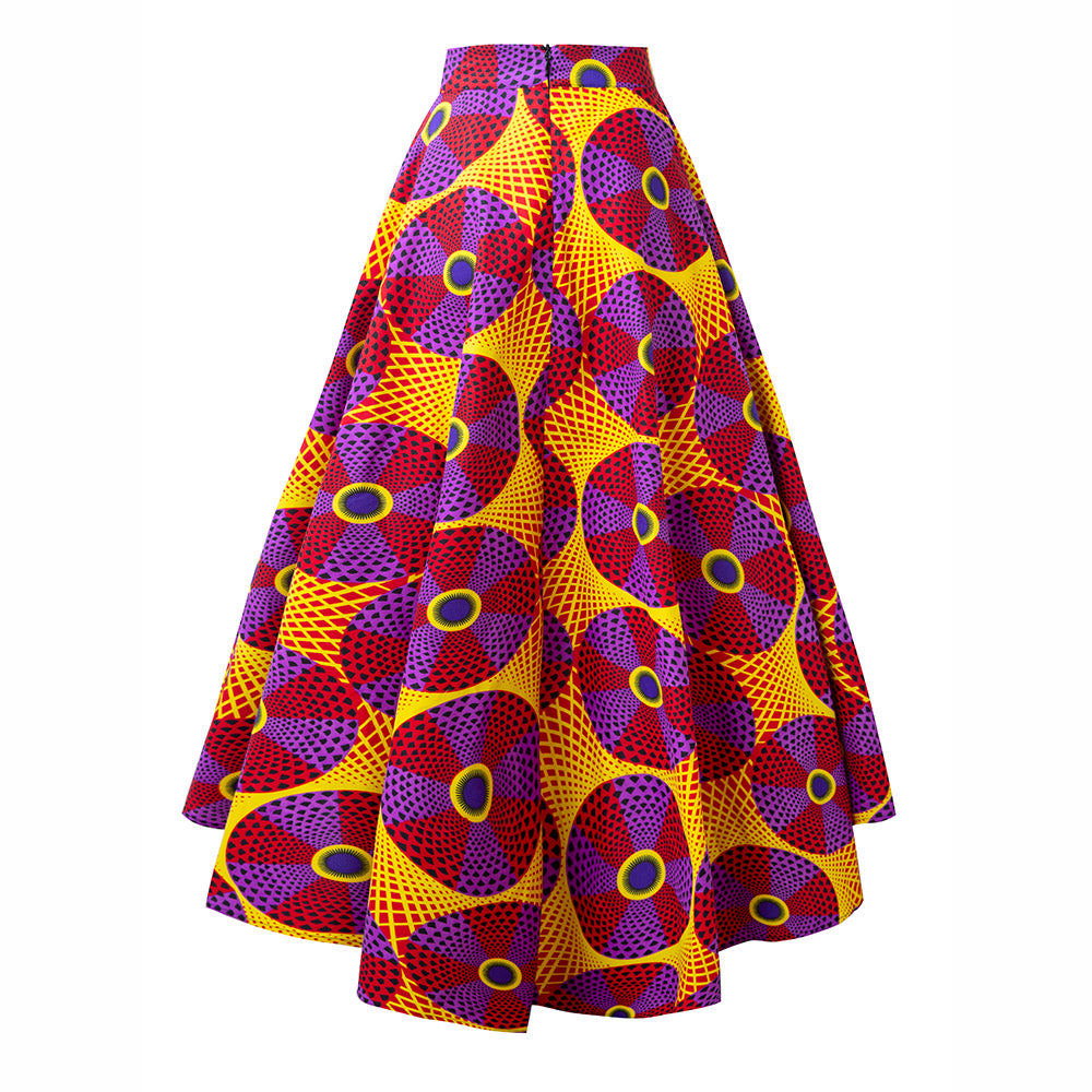 African Print Maxi Skirt With Pocket