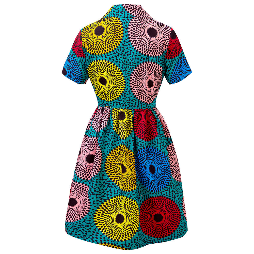 African Short Sleeve Jacket Dress for Women