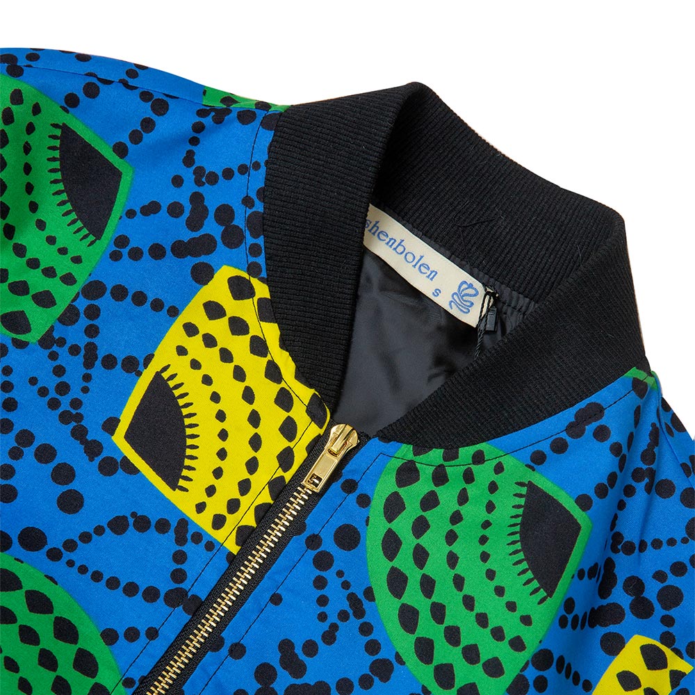 African Ankara Print Blue Jacket For unisex