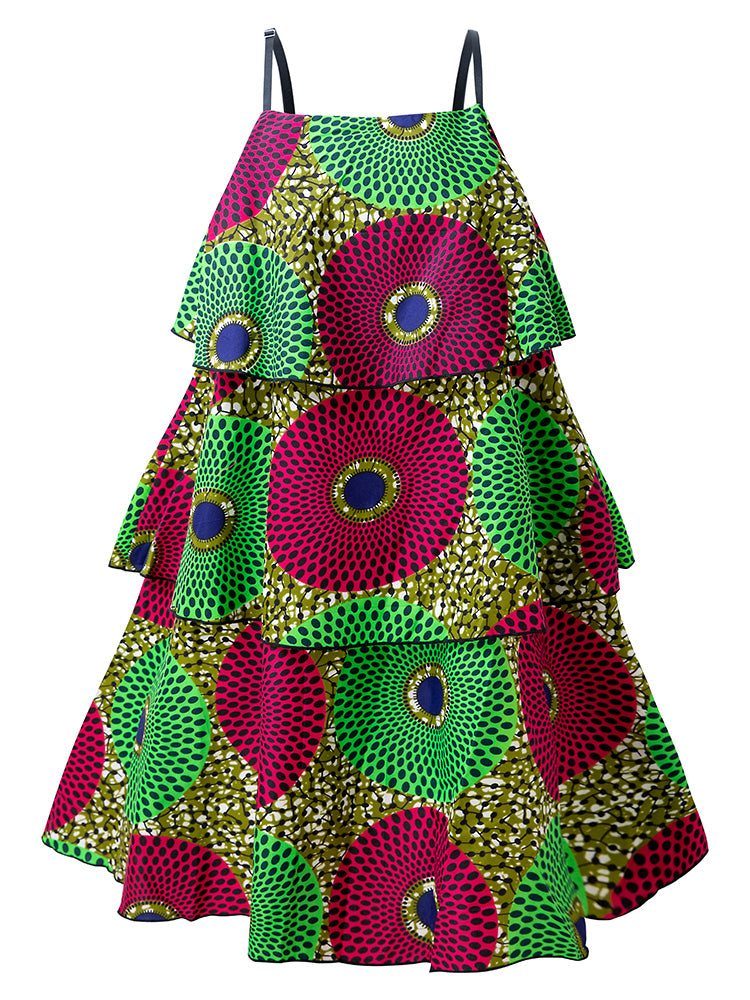 African Ankara Sleeveless Women Plus Size Dress