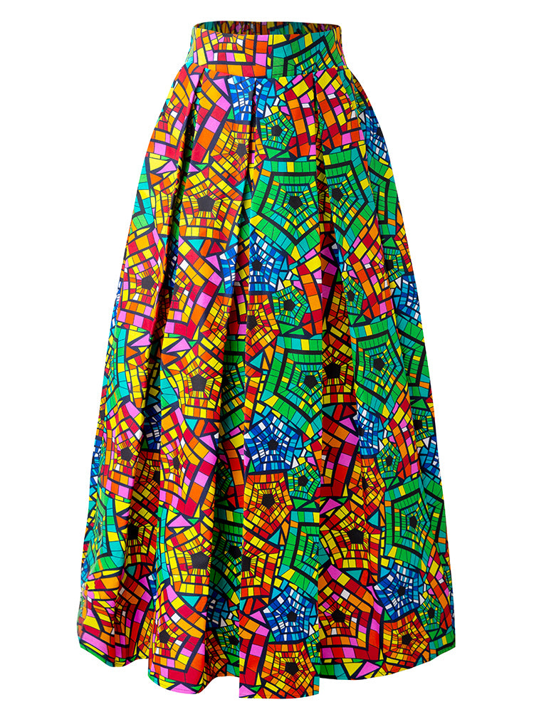 African Print Maxi Skirt For Women