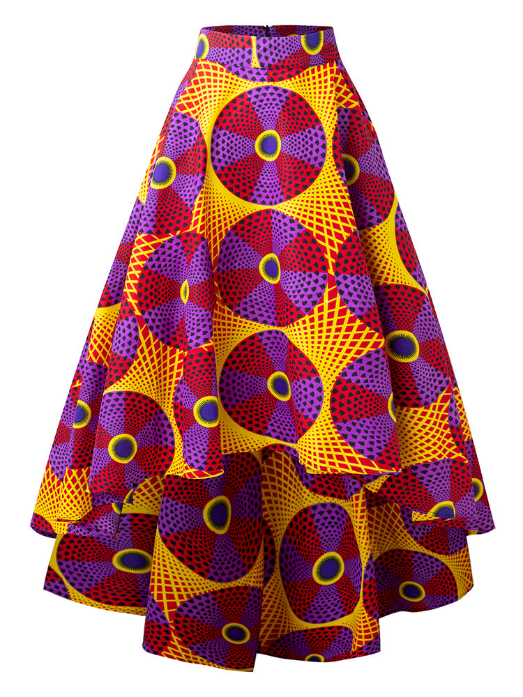 African Print Maxi Skirt With Pocket