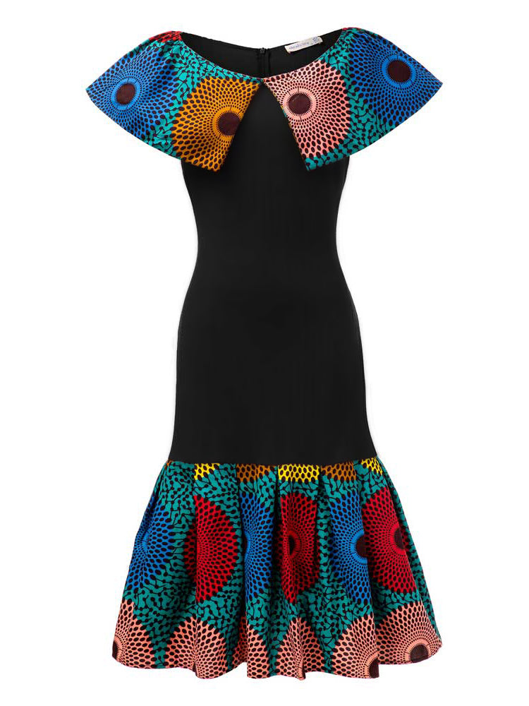 African One shoulder Ankara Print dress