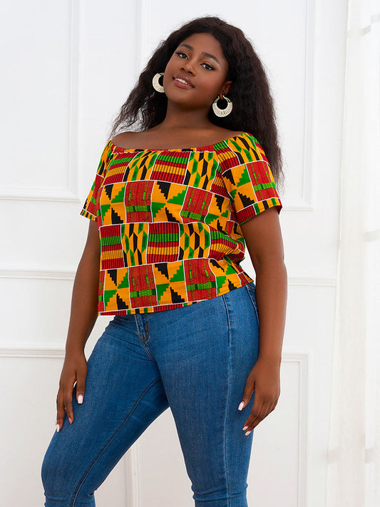 African Fashion Kente Print Blouse For Women