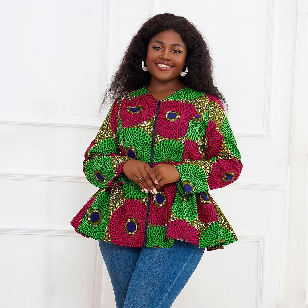 African Long Sleeves Ankara Jacket For Women