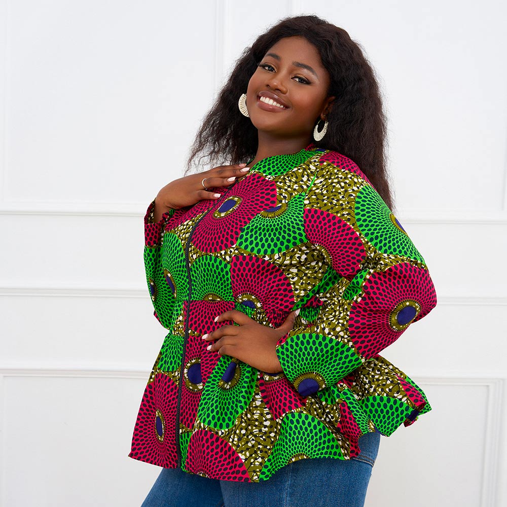 African Long Sleeves Ankara Jacket For Women