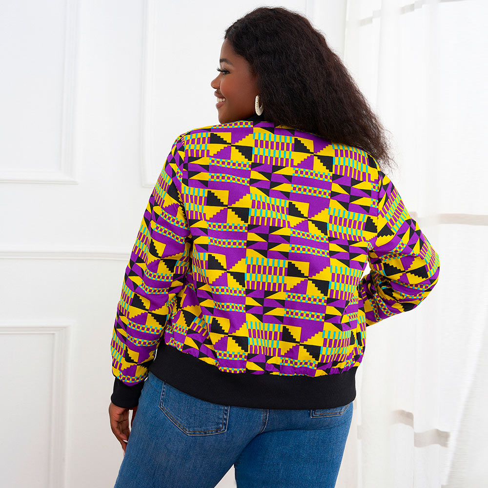 African Ankara Print Bomber Jacket