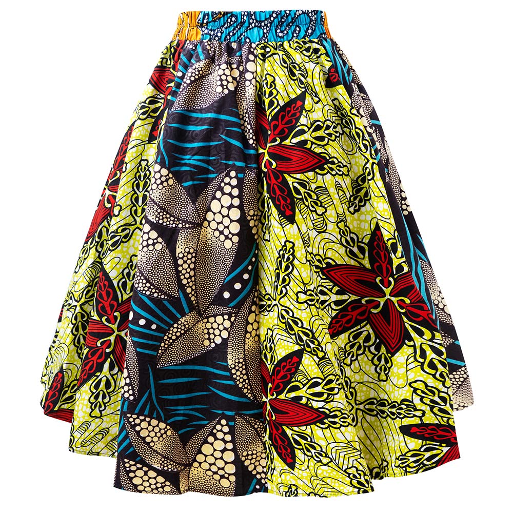 African Ankara Random Mix Wax Print Skirt