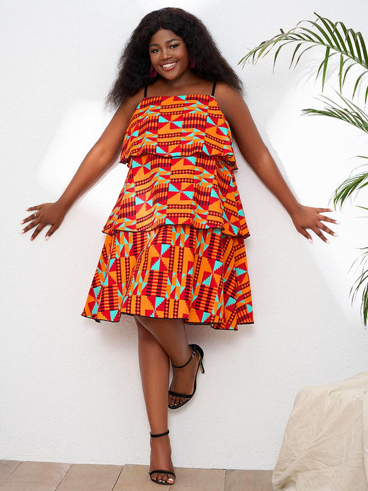 African Ankara Print Strap mini dress