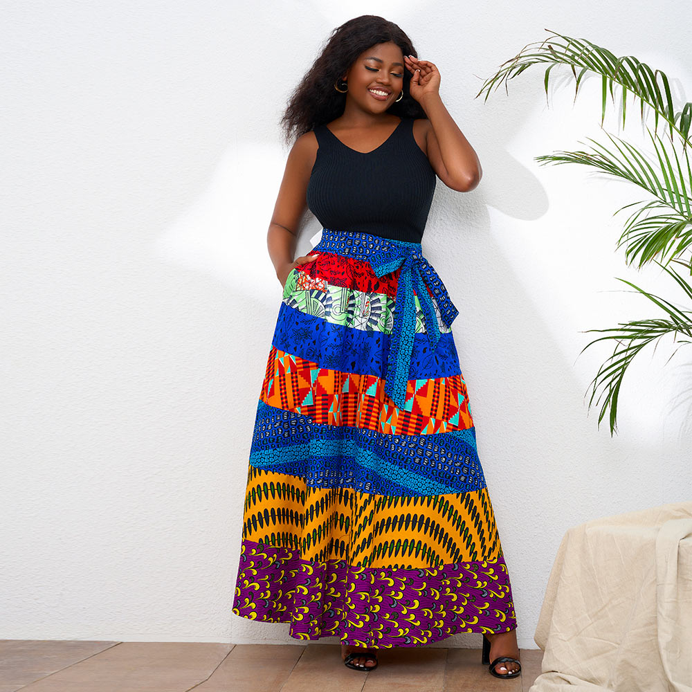 African Ankara Wax Print Onesize Skirt