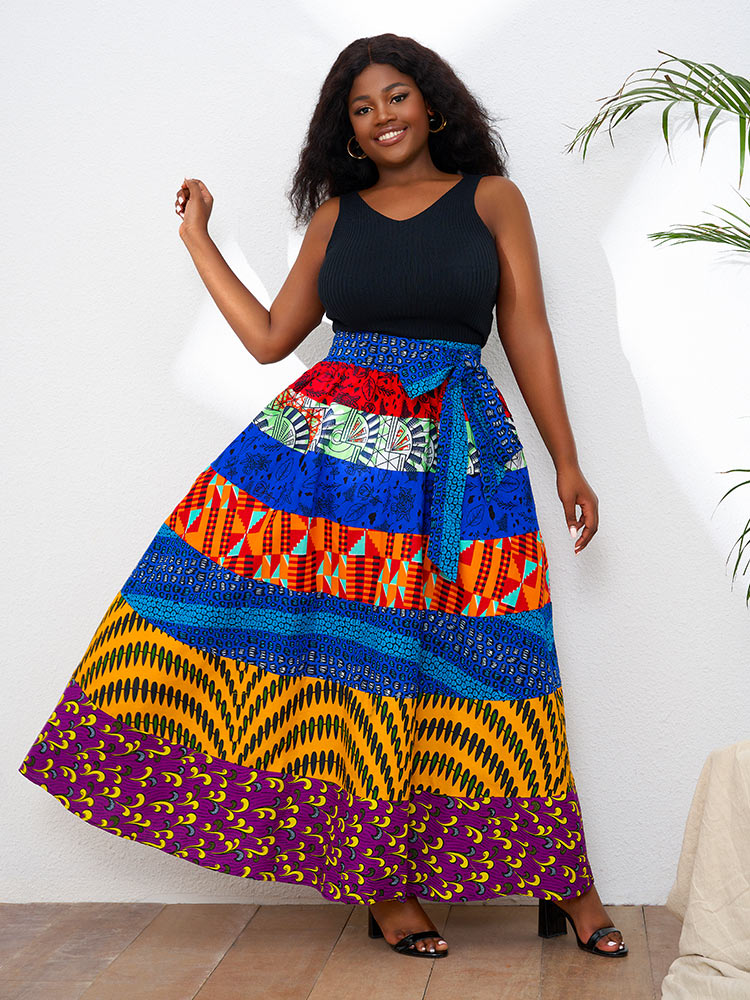 African Ankara Wax Print Onesize Skirt