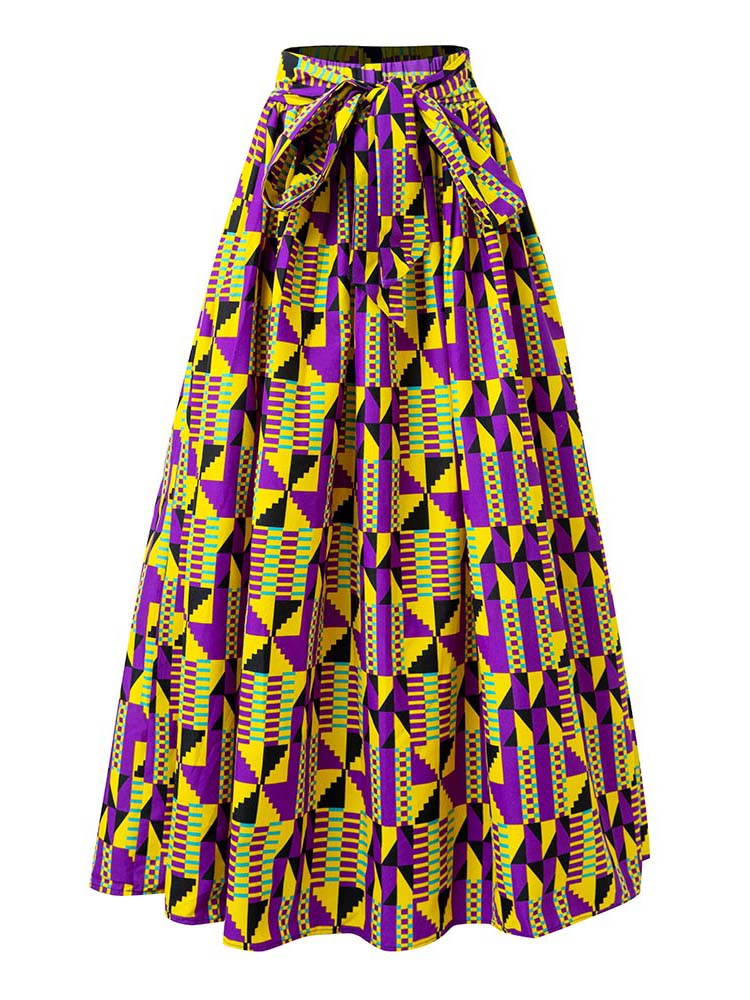 African Ankara Wax Print Onesize Maxi Skirt