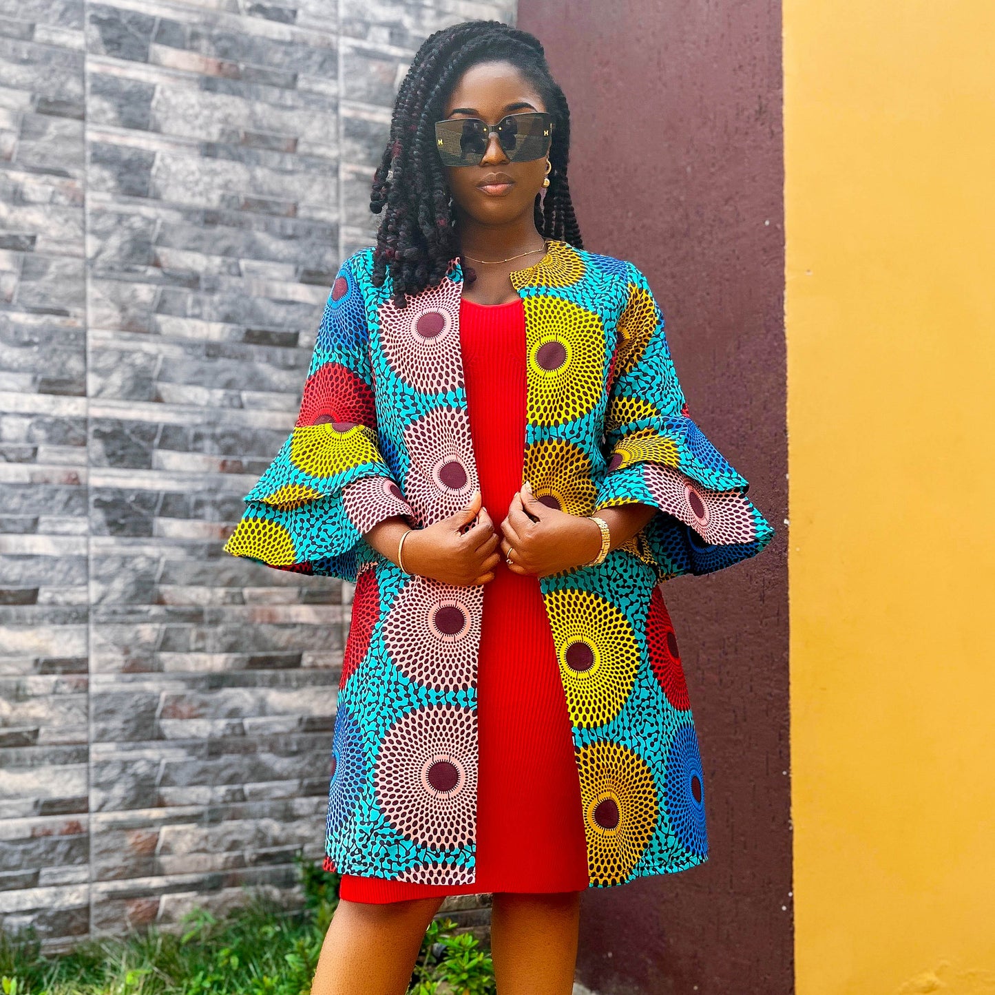 African Midi Jacket Ankara Print For Women