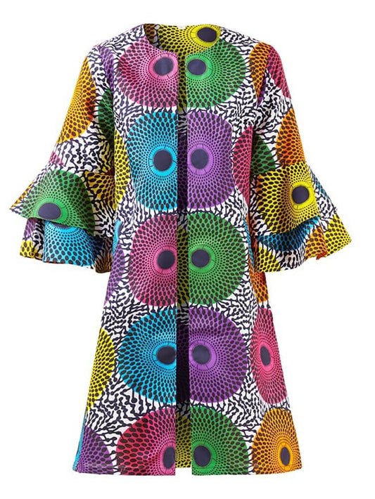 African Print midi Jacket S-4XL