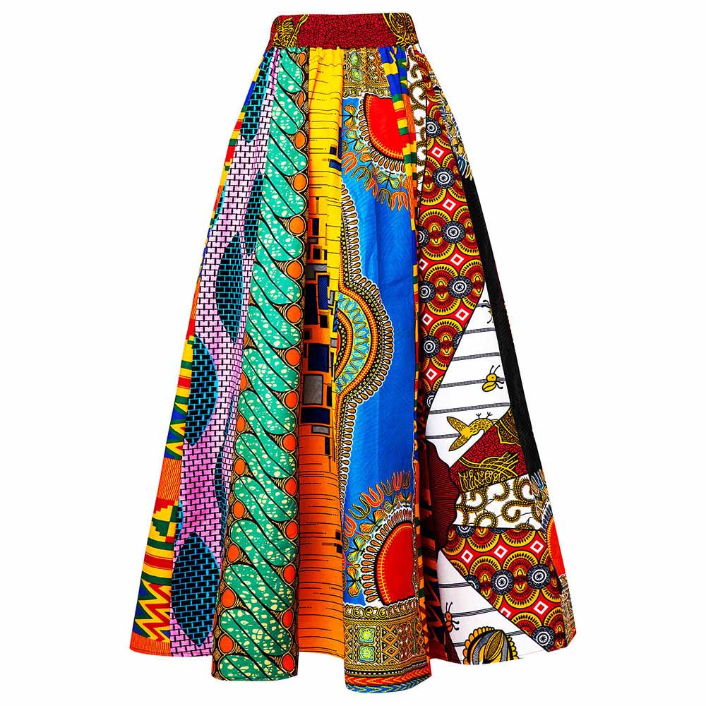 African Maxi Skirt Ankara Tradition Long Skirts One Szie