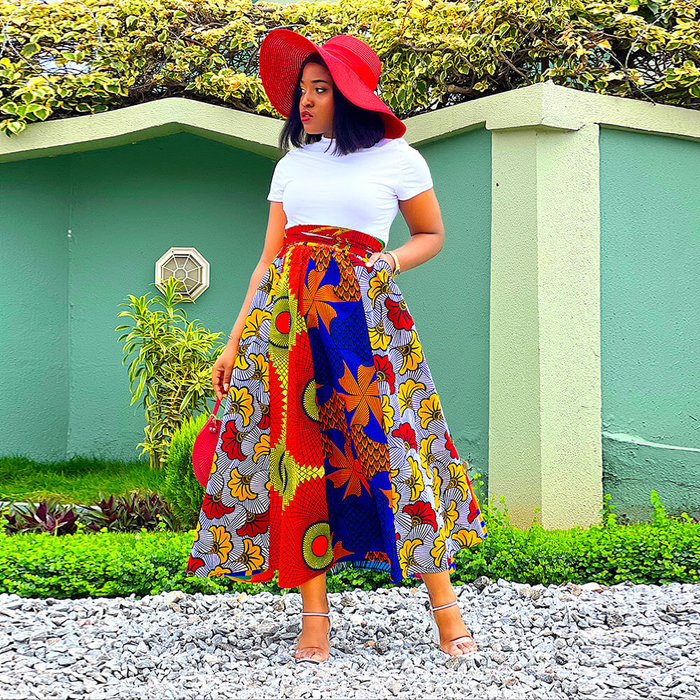 African Maxi Skirt Ankara Tradition Long Skirts One Szie