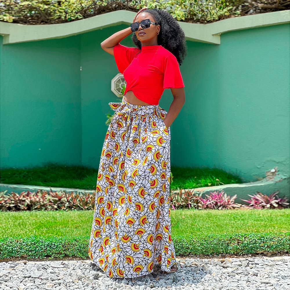 African Print Wax Maxi Skirt For Women