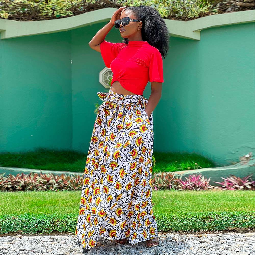 African Print Wax Maxi Skirt For Women