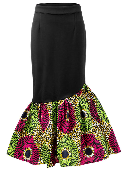 Fashion Women Skirt African Ankara Print