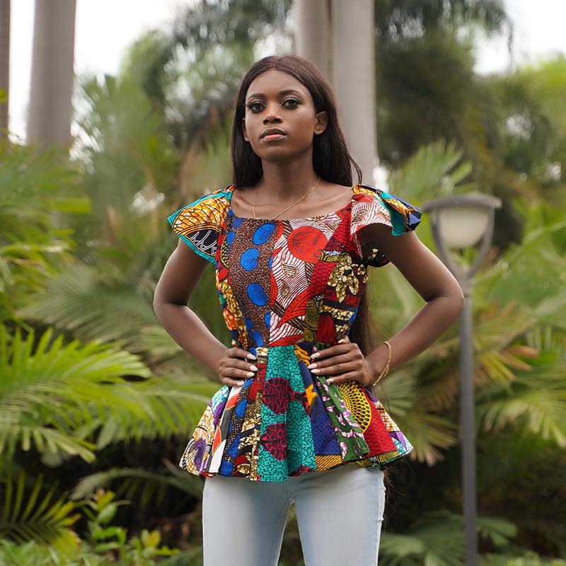 African Fashion Top Ankara Mix Sewing