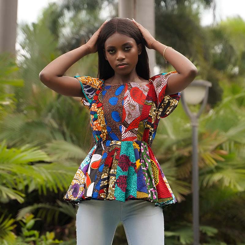 African Fashion Top Ankara Mix Sewing