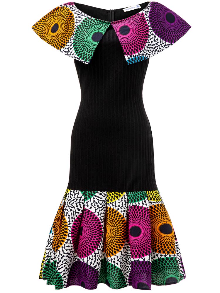 African Ankara Print midi dress