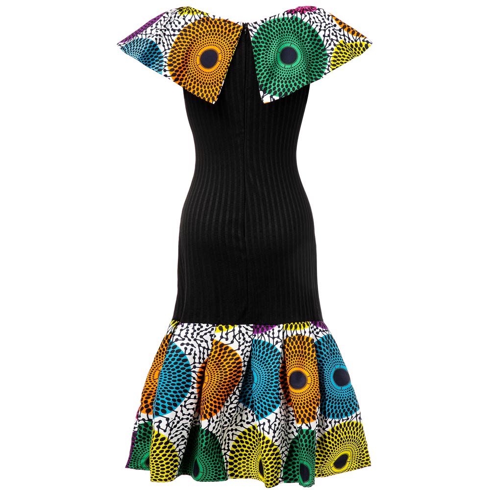 African Ankara Print midi dress