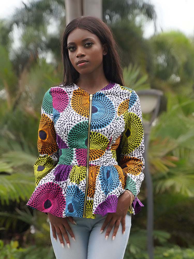 African Long Sleeves Top Ankara Print Shirt