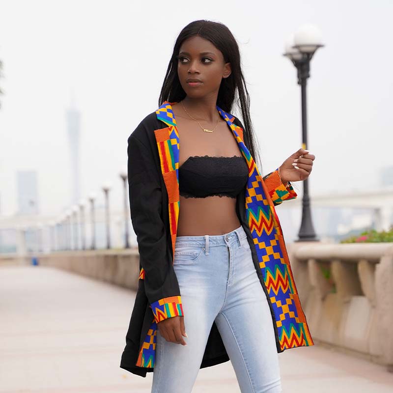 African Women's Kente Print Suit