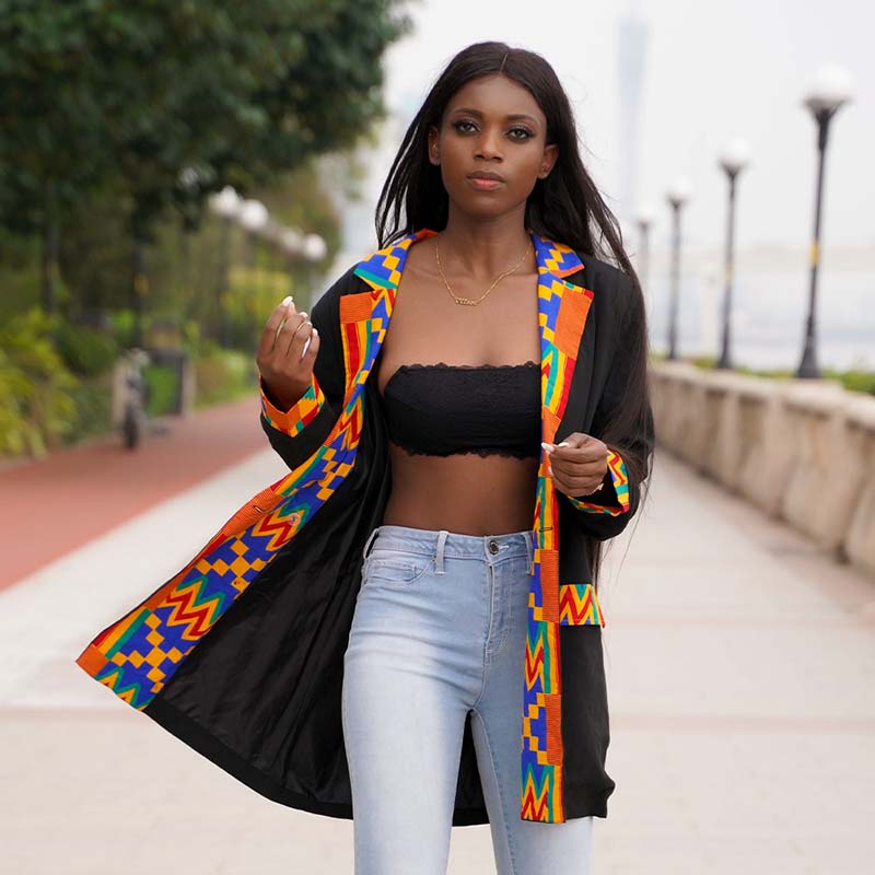 African Women's Kente Print Suit