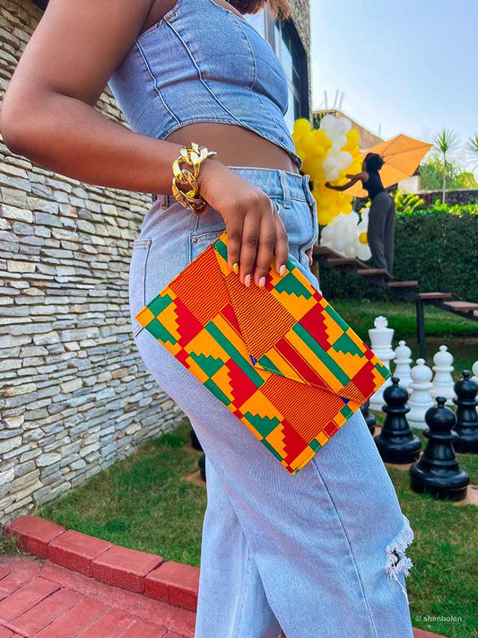 African Print Clutch Bag